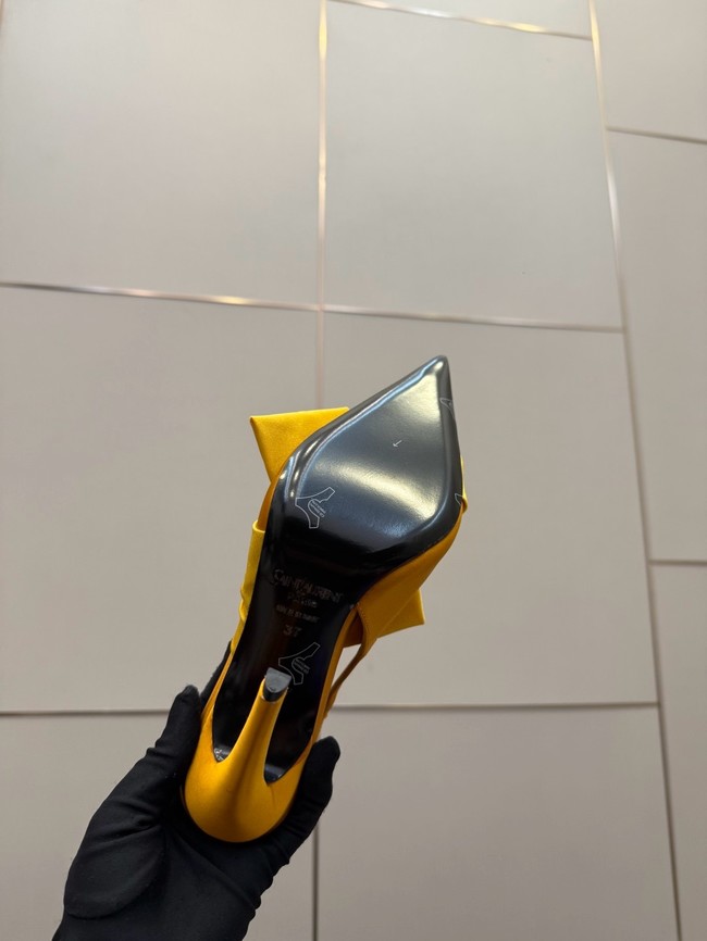 Saint Laurent AMALIA slingback pumps in satin crepe Heel 10.5CM 55726-8