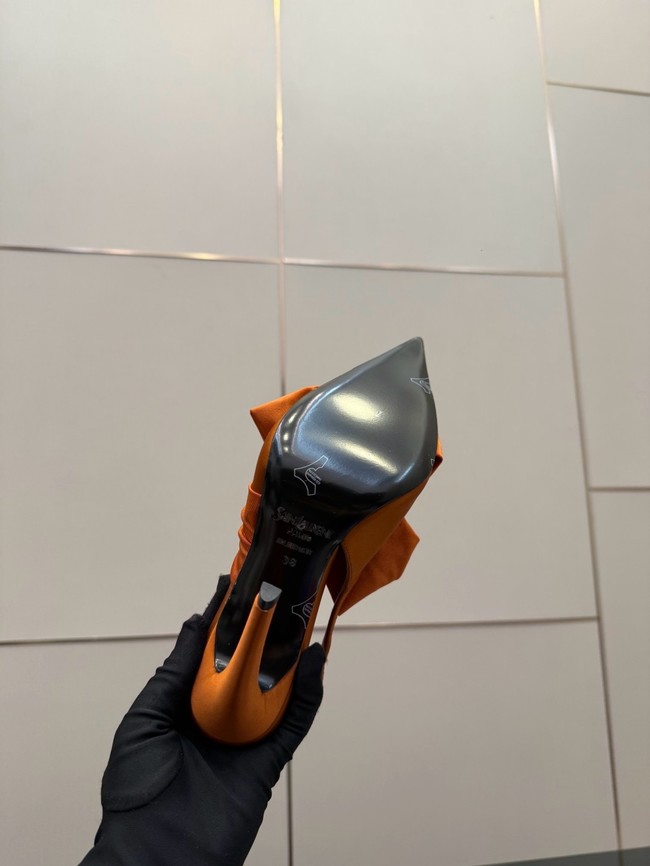 Saint Laurent AMALIA slingback pumps in satin crepe Heel 10.5CM 55726-9