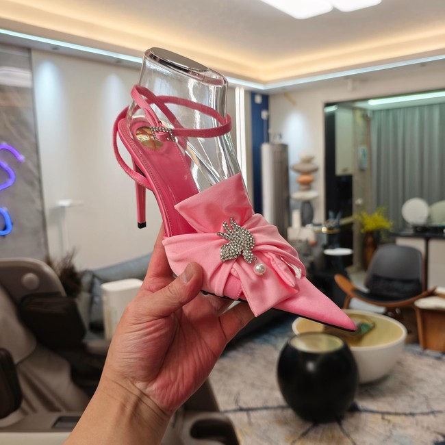 Saint Laurent AMALIA slingback pumps in satin crepe Heel 10.5CM 35964-3