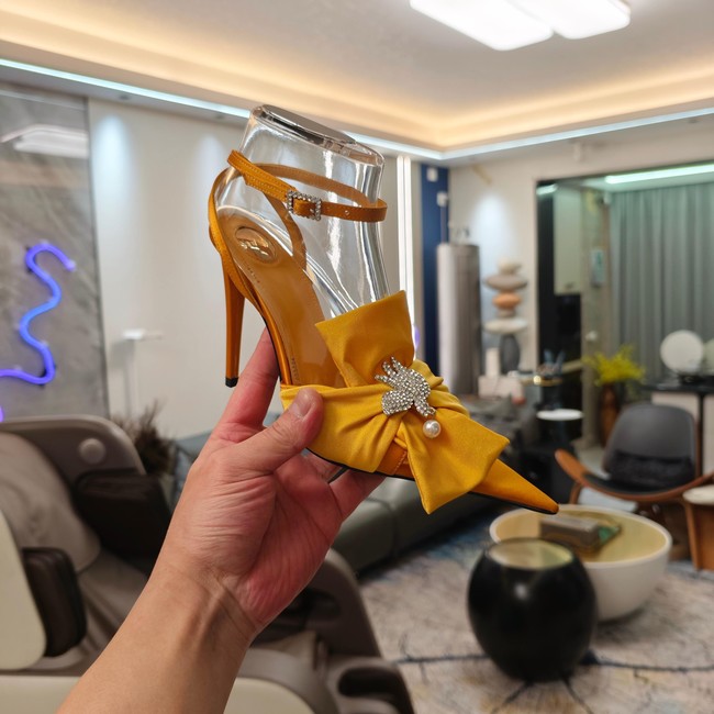 Saint Laurent AMALIA slingback pumps in satin crepe Heel 10.5CM 35964-4