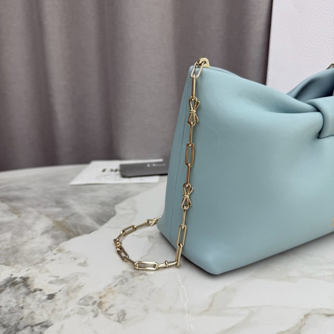 Small Dior Bow Bag Lambskin M0715O Bleu Tourmaline