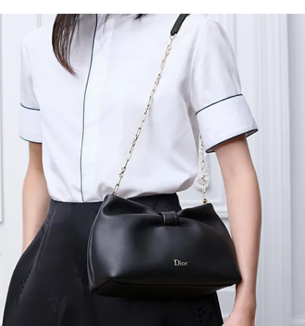 Small Dior Bow Bag Lambskin M0715O black Small Dior Bow Bag Lambskin M0715O black