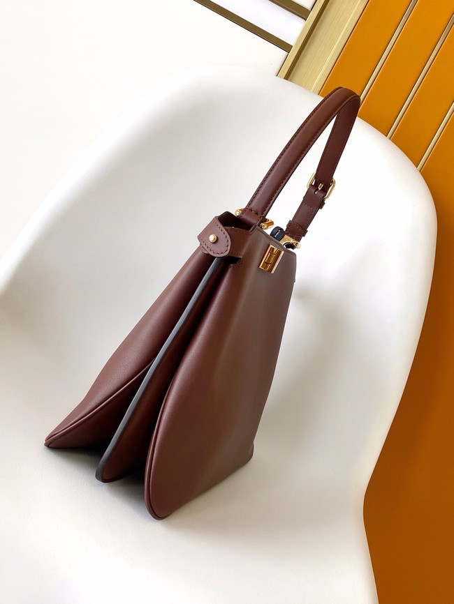 FENDI Way Medium Cowhide Bag 8BN367 wine red