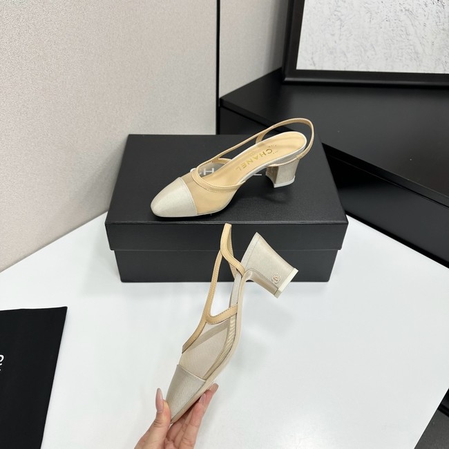 Chanel Slingbacks Mesh & Grosgrain Heel Height 65mm G31318-3