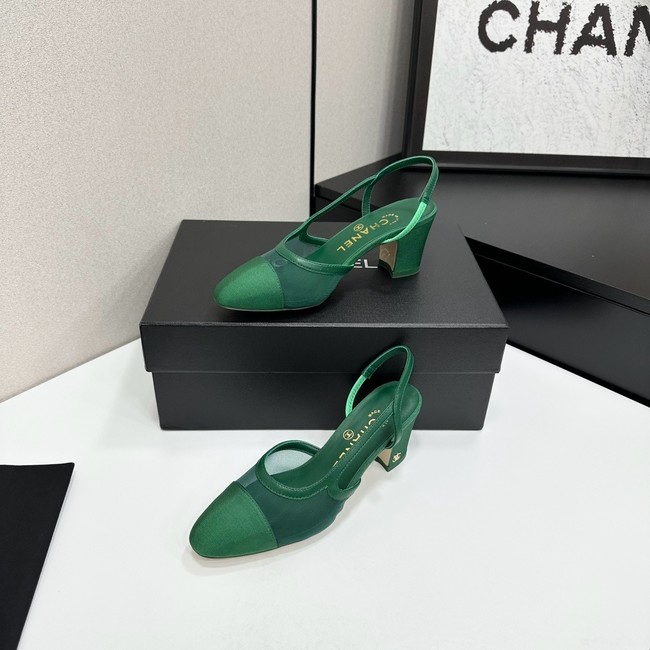Chanel Slingbacks Mesh & Grosgrain Heel Height 65mm G31318-5