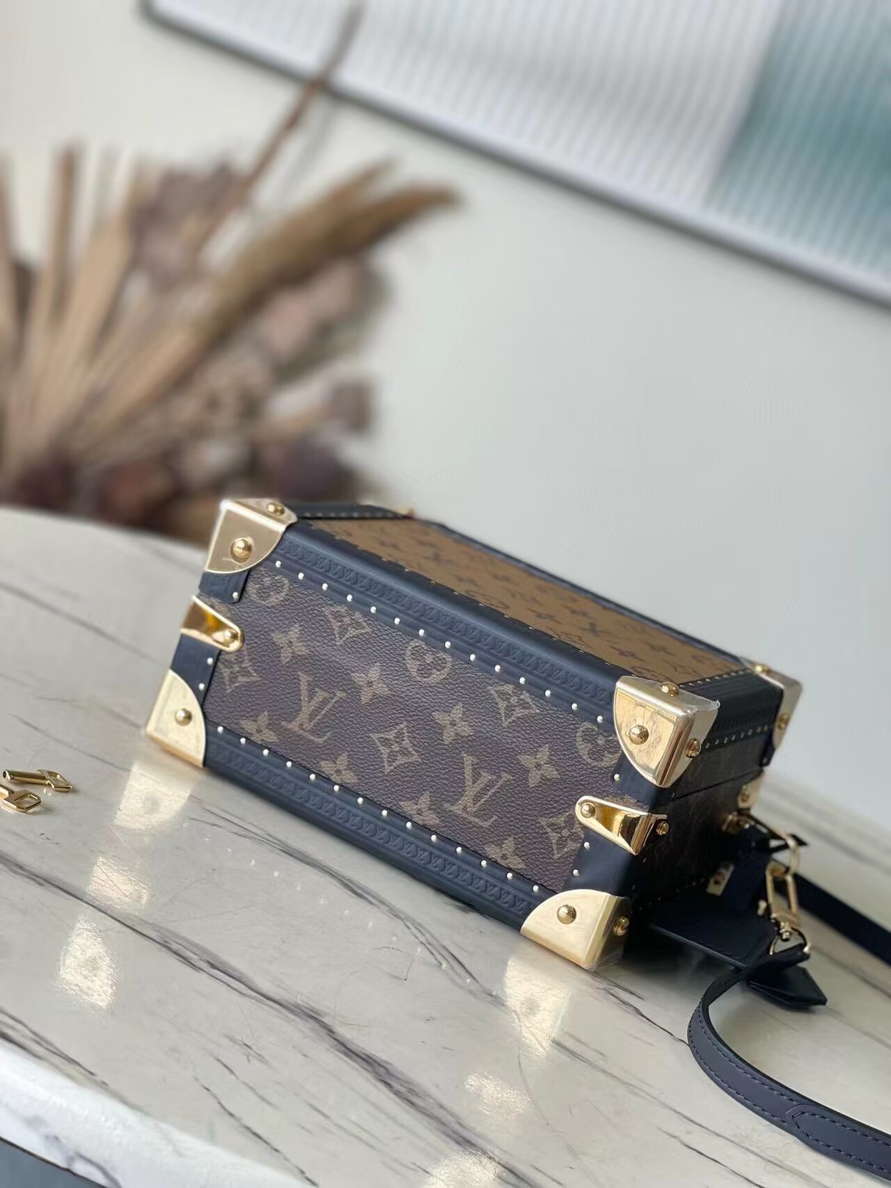 Louis Vuitton Monogram Reverse Petite Valise M47164 Black