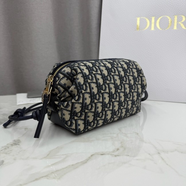 Dior Bow Pouch Blue Dior Oblique Jacquard S3900OT