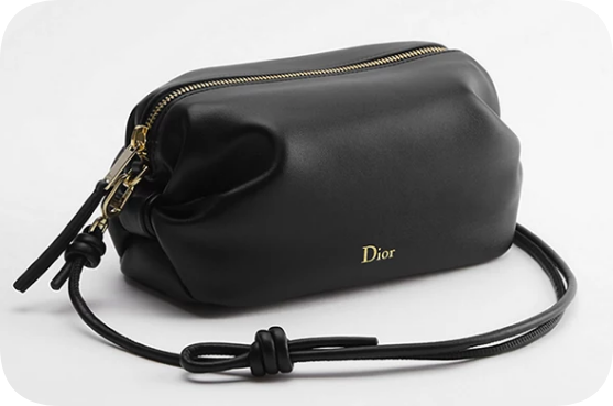 Dior Bow Pouch Supple Lambskin S3900PQ black