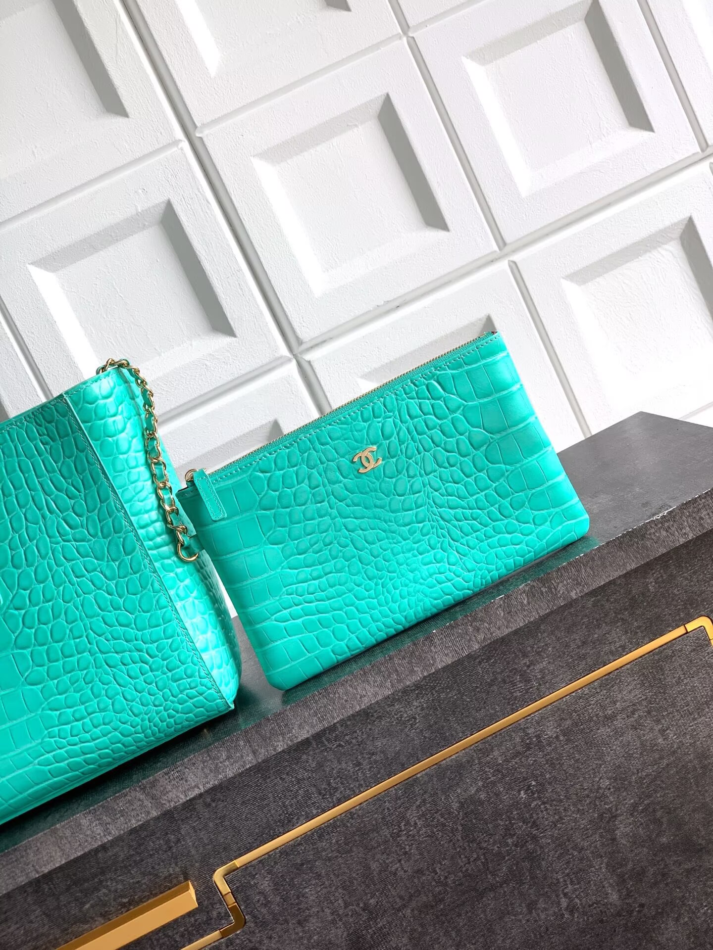 Chanel 2026SS Original Crocodile Leather A31021 Blue Chanel 2026SS Original Crocodile Leather A31021 Blue