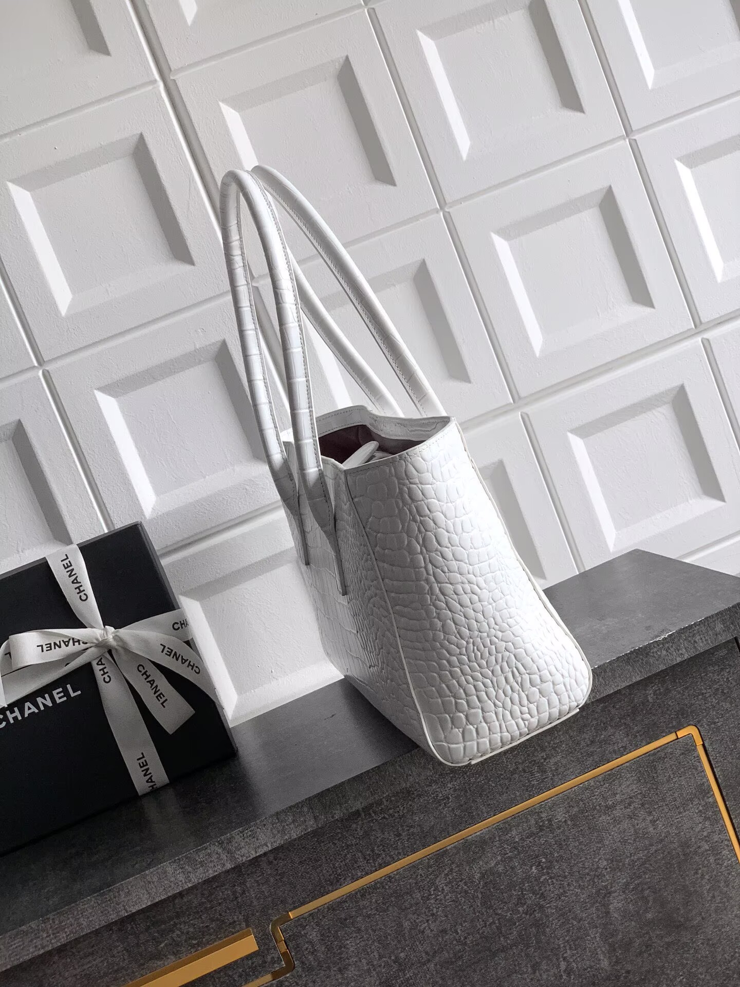 Chanel 2026SS Original Crocodile Leather A31021 White Chanel 2026SS Original Crocodile Leather A31021 White