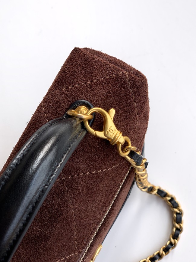 CHANEL Vanity with Chain AP5186 black&dark brown