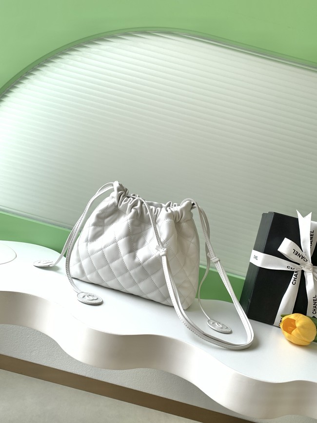 Chanel Lambskin Hobo Bag AS5227 white