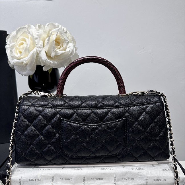 Chanel Maxi Flap Bag With Top Handle AS6091 black& wine red