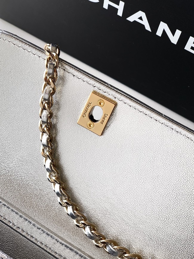 Chanel Mini Flap Bag with Top Handle AS5984 silver