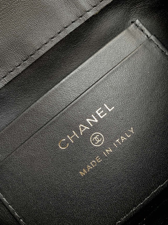 Chanel nano Flap Bag with Top Handle AS4244 denim black