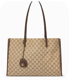 Gucci Large tote bag with charm 875056 dark brown GG canvas