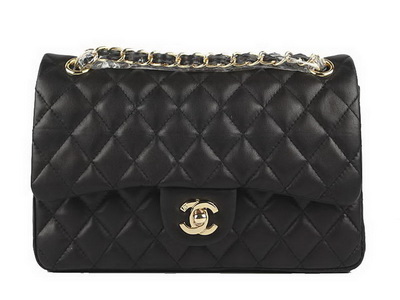 Chanel 2.55 Series Original Leather Flap Bag A01112 Black Golden