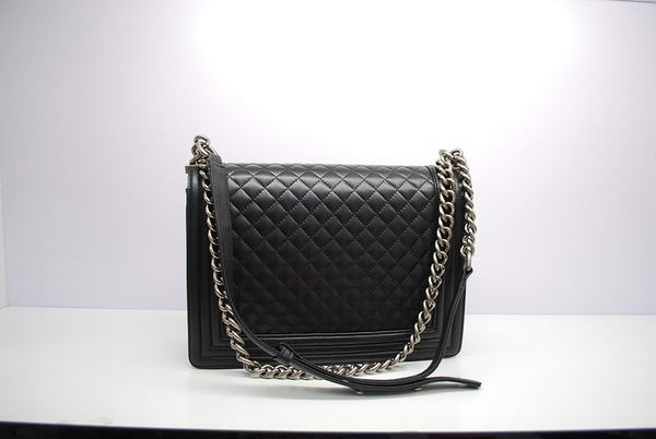 Chanel Boy Flap Shoulder Bag A30171 Black Sheepskin Leather