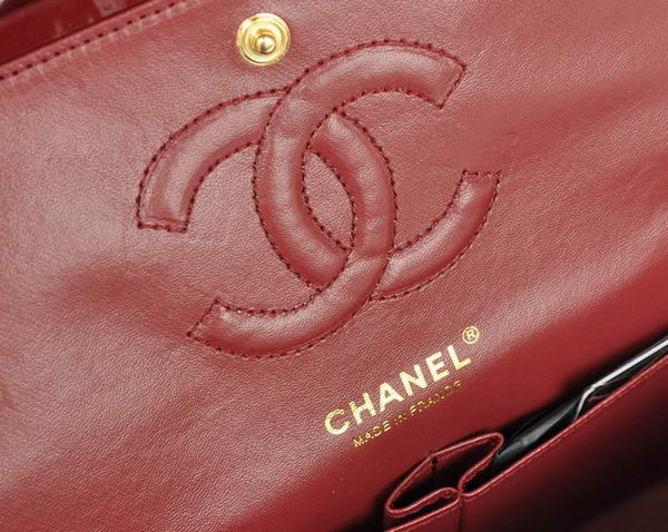 Cheap Chanel 2.55 Series Flap Bag 1112 Maroon Patent Leather Golden Hardware