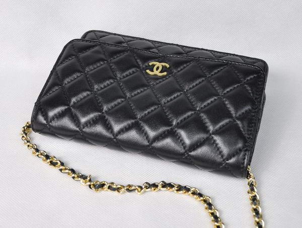 Cheap Chanel Mini Flap Bag A33814 Black Lambskin Golden