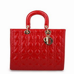 Dior Tote Bags Patent Leather Red 44561