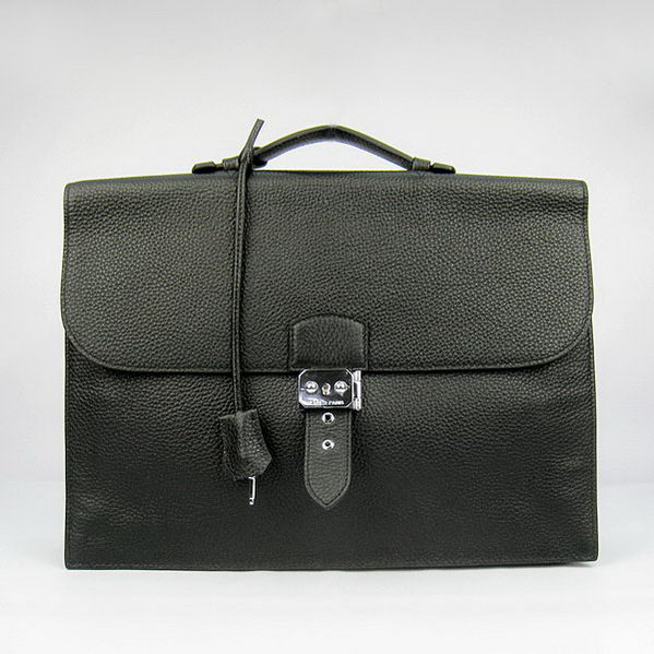 Hermes Sac Depeche 38cm Briefcase Clemence Black