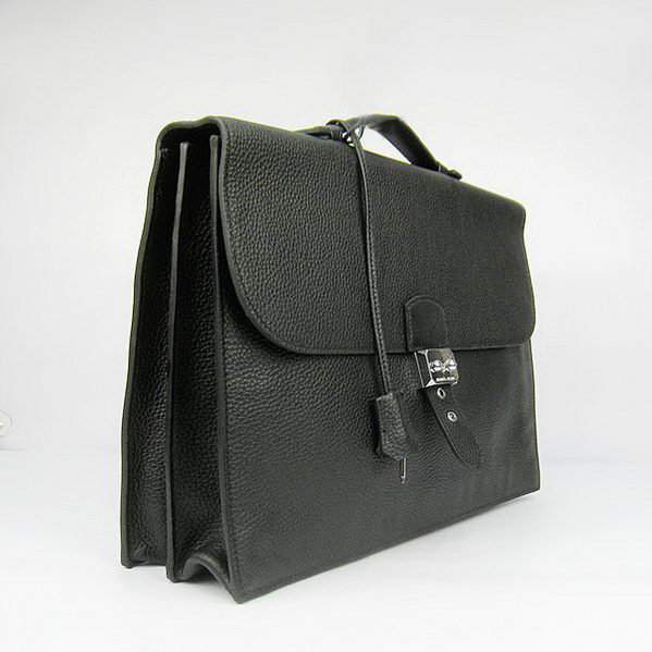 Hermes Sac Depeche 38cm Briefcase Clemence Black