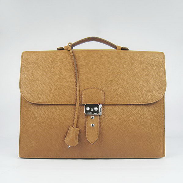 Hermes Sac Depeche 38cm Briefcase Clemence Camel