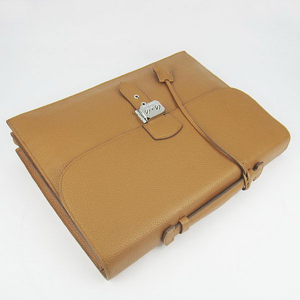 Hermes Sac Depeche 38cm Briefcase Clemence Camel