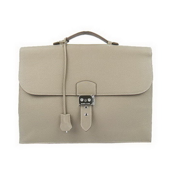 Hermes Sac Depeche 38cm Briefcase Clemence Grey