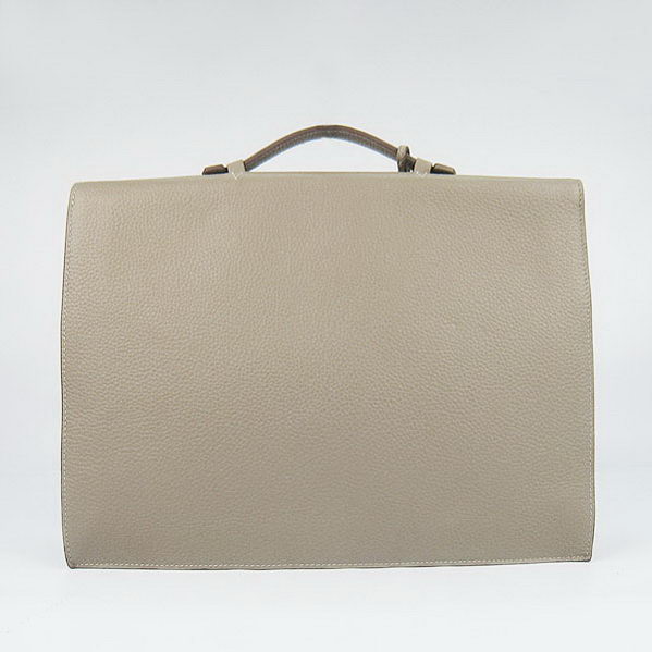 Hermes Sac Depeche 38cm Briefcase Clemence Grey