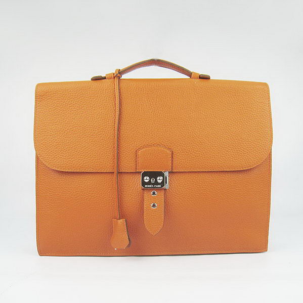 Hermes Sac Depeche 38cm Briefcase Clemence Orange