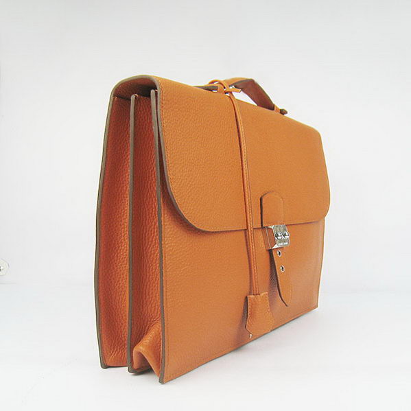 Hermes Sac Depeche 38cm Briefcase Clemence Orange