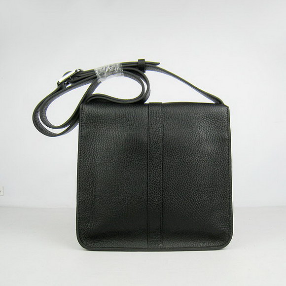 Hermes Black Cow Leather Messenger Bags H2811