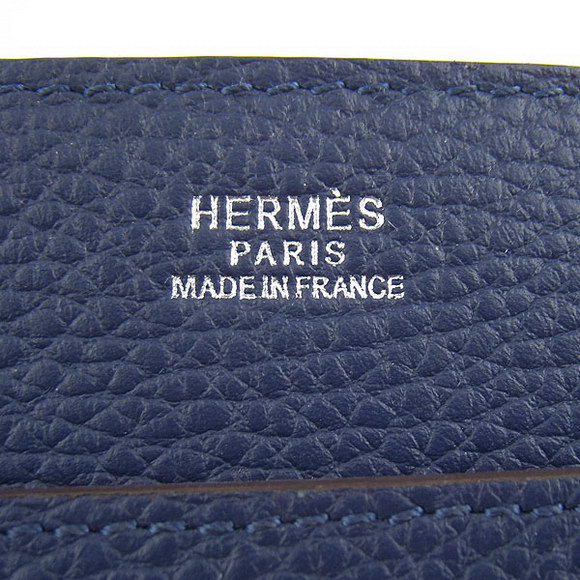 Hermes Deep-Blue Cow Leather Messenger Bags H2811