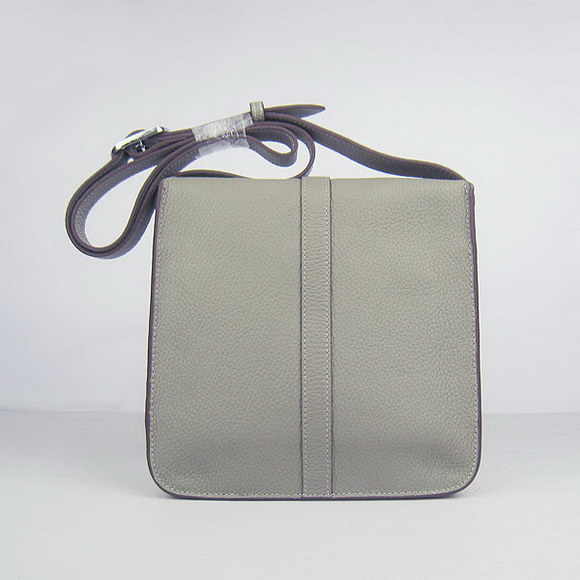 Hermes Gray Cow Leather Messenger Bags H2811