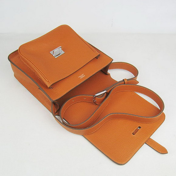 Hermes Orange Cow Leather Messenger Bags H2811