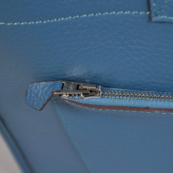 Hermes Briefcase 40CM Bag Clemence Leather Blue