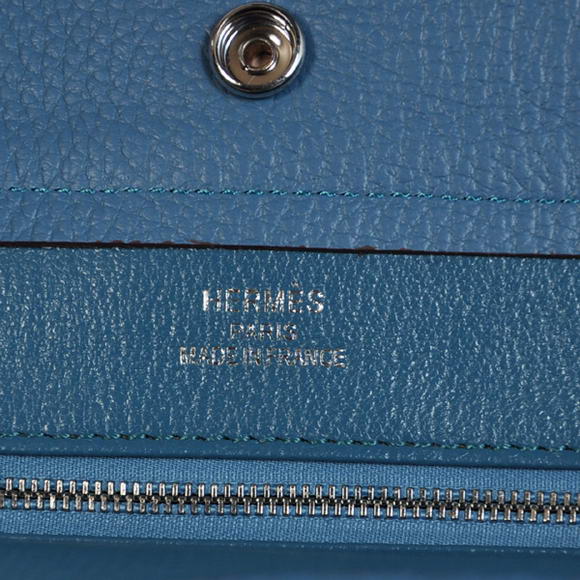 Hermes Briefcase 40CM Bag Clemence Leather Blue