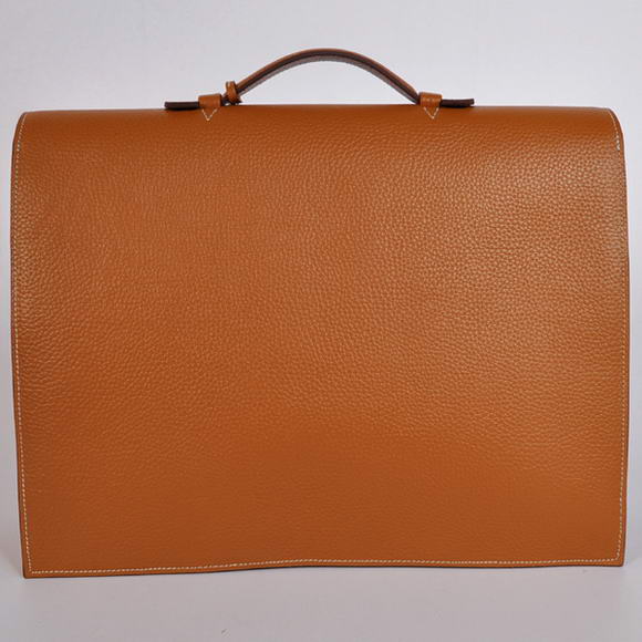 Hermes Sac Depeche 38cm Briefcase Clemence Camel