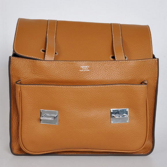 Hermes Steve 32CM Mens Bag Clemence Camel