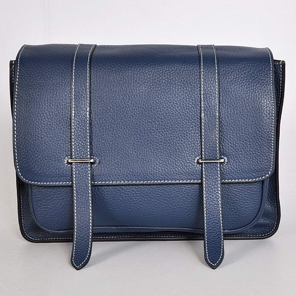 Hermes Steve 32CM Mens Bag Clemence Dark Blue