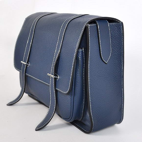 Hermes Steve 32CM Mens Bag Clemence Dark Blue