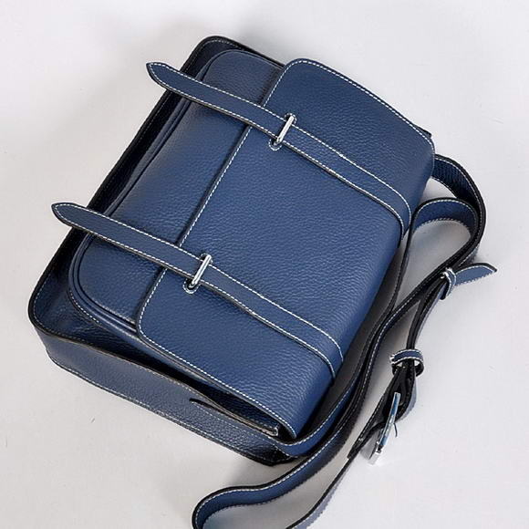 Hermes Steve 32CM Mens Bag Clemence Dark Blue