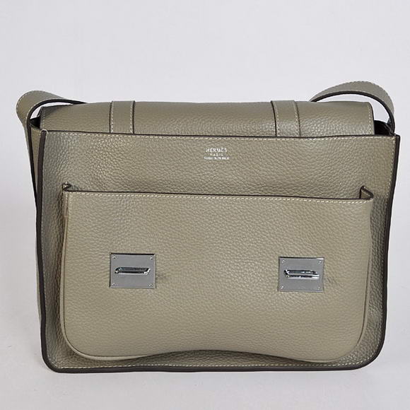 Hermes Steve 32CM Mens Bag Clemence Grey