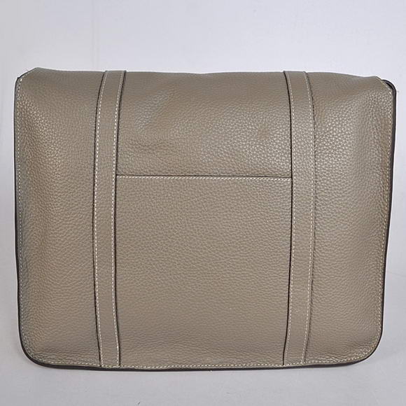 Hermes Steve 35CM Messenger Bag Clemence Leather Grey