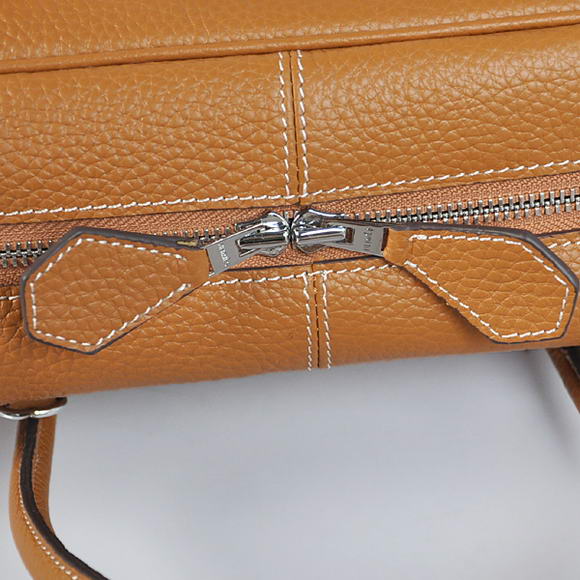 Hermes Steve 38CM Travel Bag Clemence Leather Camel