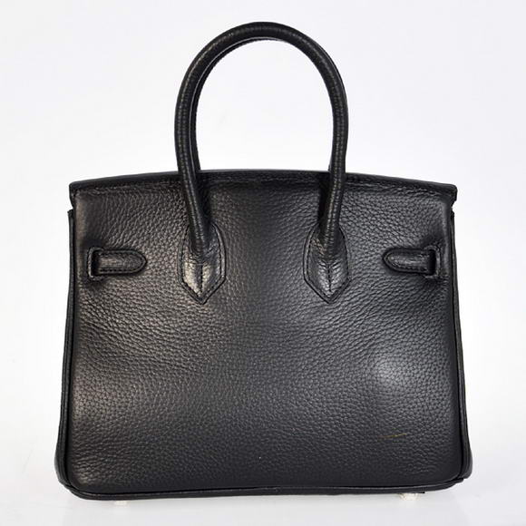 Hermes Birkin 25CM Tote Bags Togo Leather Black Silver