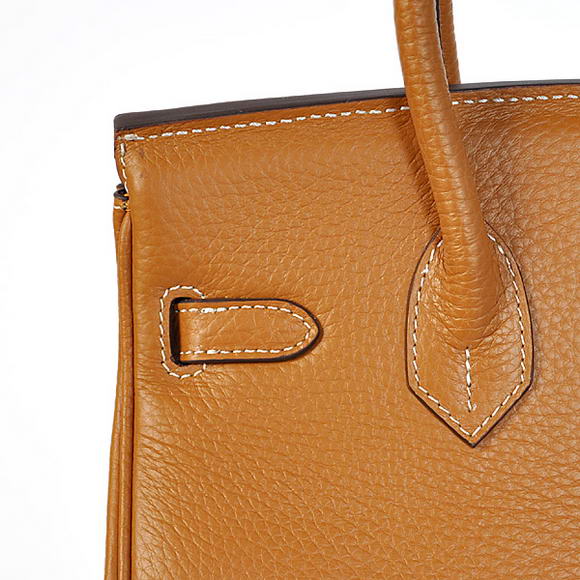 Hermes Birkin 25CM Tote Bags Togo Leather Camel Godlen