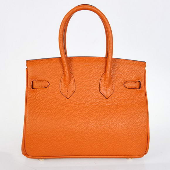 Hermes Birkin 25CM Tote Bags Togo Leather Orange Godlen